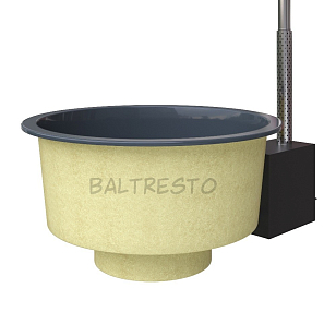Купель с печкой террасная Baltresto Round Terras Ø1.8 м антрацитовая, уличное оборудование