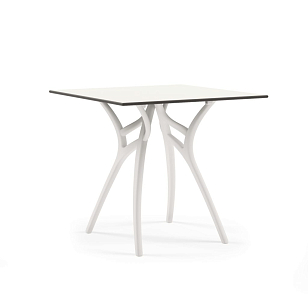 Стол квадратный Ivy-L Слоновая кость белая ножка Ø90, садовая мебель