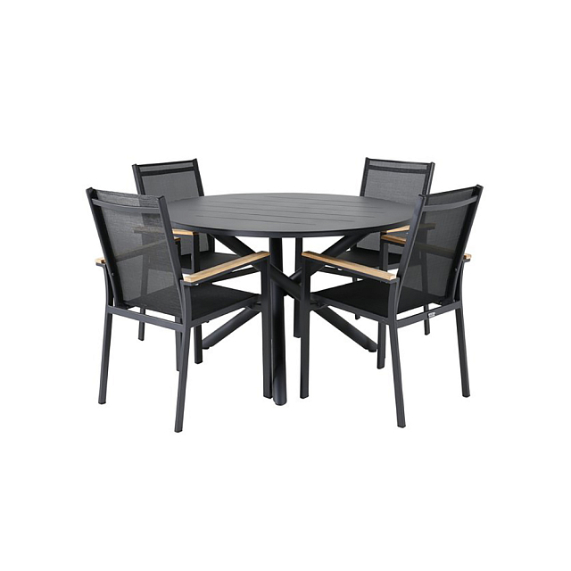 Обеденный комплект Brafritid Timra AL-N Цвет: антрацит/черный 