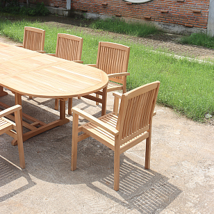 Обеденная группа из тика Lite Taormina, садовая мебель