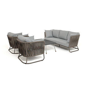 Лаунж-зона 4SIS Багамы, каркас бежево-серый, роуп серо-коричневый, садовая мебель