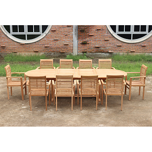 Обеденная группа из тика Lite Magrera, садовая мебель