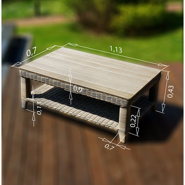 Стол кофейный Lite Venezia 180 серый 