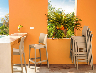 Стул барный Siesta Contract Maya Bar 75 Цвет: бежевый, садовая мебель