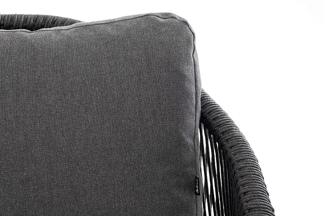 Диван 4SIS Верона 3-местный из роупа, каркас темно-серый муар, роуп темно-серый, ткань темно-серая 027 