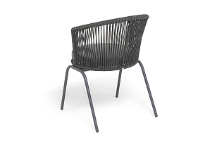 Стул 4SIS Люксембург, каркас темно-серый (RAL7024) муар, роуп темно-серый, ткань темно-серая 027, садовая мебель