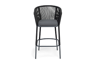 Стул барный 4SIS Марсель, каркас темно-серый муар, роуп темно-серый, ткань темно-серая, садовая мебель