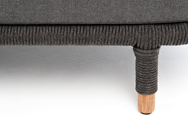 Диван 4SIS Верона 3-местный из роупа, каркас темно-серый муар, роуп темно-серый, ткань темно-серая 027 