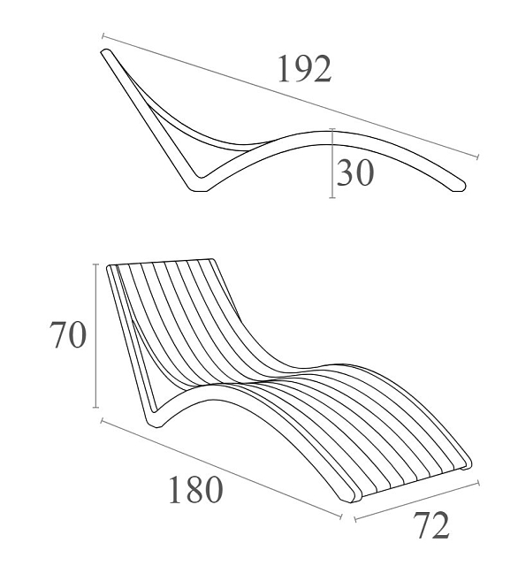 Шезлонг-лежак Siesta Contract Slim Цвет: бежевый 