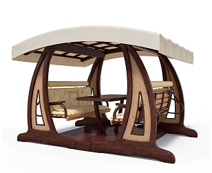 Качели садовые Leda Валенсия X2 Премиум (лиственница), садовая мебель