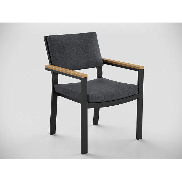 Обеденная зона Gardenini Premium Voglie 180 Карбон / Темно-серый со стульями Bella 