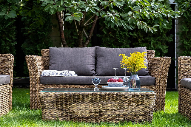 Диван 4SIS Капучино двухместный (гиацинт) Цвет: соломенный 