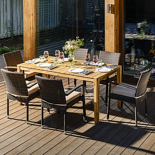 Обеденная группа Joygarden Aura на 6 персон со стульями для дачи Обеденная группа Joygarden Aura на 6 персон со стульями, садовая мебель
