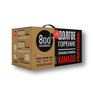 Угольные брикеты 800 DEGREES PROFESSIONAL, 10 КГ для приготовления пищи Угольные брикеты 800 DEGREES PROFESSIONAL, 10 КГ для сада