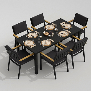 Обеденная группа Ideal Patio Dolla Bonta 180 Цвет: карбон, антрацит, садовая мебель