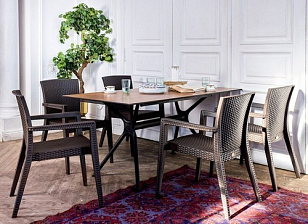 Пластиковый стул Montana темно-коричневый для дачи Пластиковый стул Montana темно-коричневый, садовая мебель