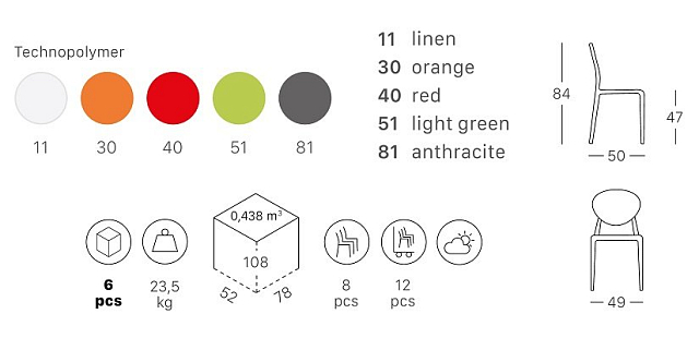 Стул Scab Design Gio Цвет: антрацит 
