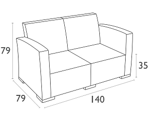 Диван плетеный с подушками Siesta Contract Monaco Lounge Цвет: коричневый, садовая мебель