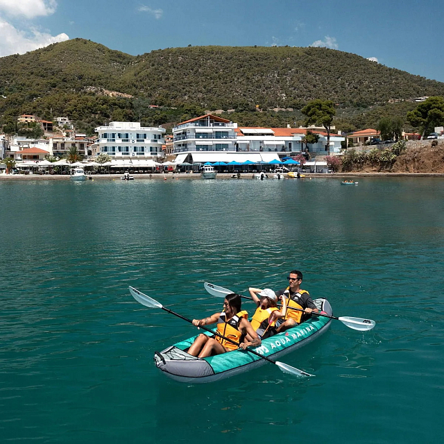 Каяк надувной трехместный с веслами Aqua Marina Laxo-380 12'6" S22 для серфинга