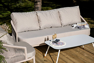 Лаунж-зона 4SIS Верона 5-местная, каркас белый, роуп бежевый, садовая мебель
