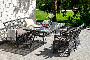 Обеденная группа 4SIS Катания на 4 персоны, цвет графит, садовая мебель