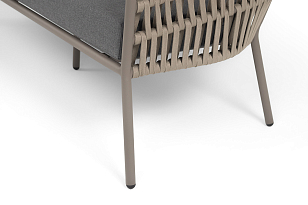 Лаунж зона 4SIS Копенгаген 5-местная, цвет светло-серый, каркас под дерево, садовая мебель