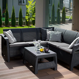 Лаунж зона Keter Corfu Relax set графит, садовая мебель