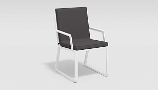 Обеденная зона Gardenini Voglie 180 Белый / Антрацит со стульями Voglie Armrest, садовая мебель
