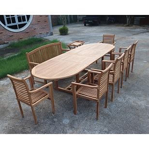 Обеденная группа из тика Lite Mestre, садовая мебель