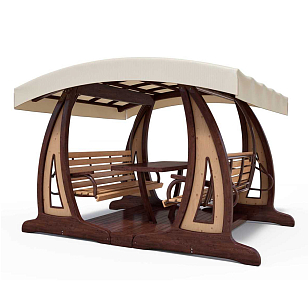 Качели садовые Leda Валенсия X2 Премиум (лиственница), садовая мебель