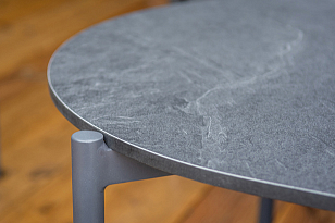 Лаунж-зона 4SIS Канны 4-местная со столиком Диего, цвет "серый гранит", роуп темно-серый, ткань темно-серая, садовая мебель