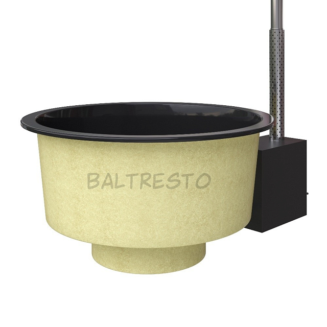 Купель с печкой террасная Baltresto Round Terras Ø1.8 м черная 