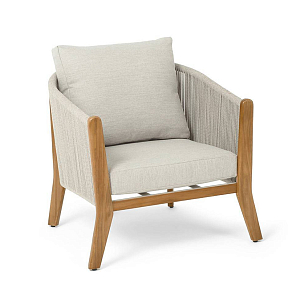 Кресло 4SIS Сидней, каркас бежевый, роуп бежевый, ткань бежевая, садовая мебель