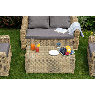 Лаунж зона 4SIS Кон Панна, цвет соломенный, садовая мебель