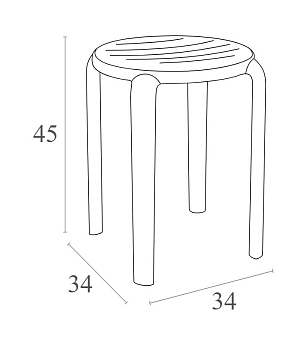 Табурет Siesta Contract Tom 45 Цвет: бежевый, садовая мебель