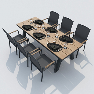 Обеденная группа Ideal Patio Mirra Sola 220 Цвет: карбон, серый, садовая мебель