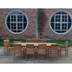 Обеденная группа из тика Lite Mestre, садовая мебель