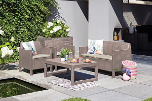 Лаунж зона Keter Orlando Lyon капучино, садовая мебель
