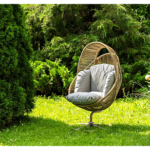 Кресло-кокон 4SIS Барселона, цвет соломенный, садовая мебель