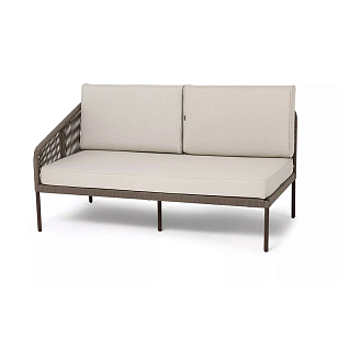 Модуль правый 4SIS Канны, каркас коричневый (RAL8016) муар, роуп коричневый, ткань бежевая 035, садовая мебель