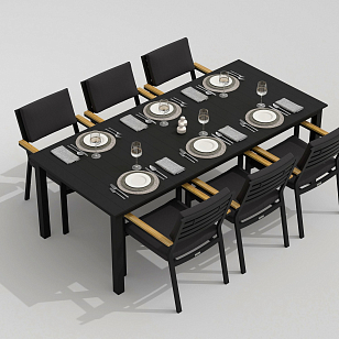 Обеденная группа Ideal Patio Dolla Bonta 220 Цвет: карбон, антрацит, садовая мебель