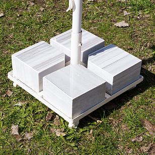 Зонт Lite Mistral 300 круглый с воланом Цвет: белый, садовая мебель