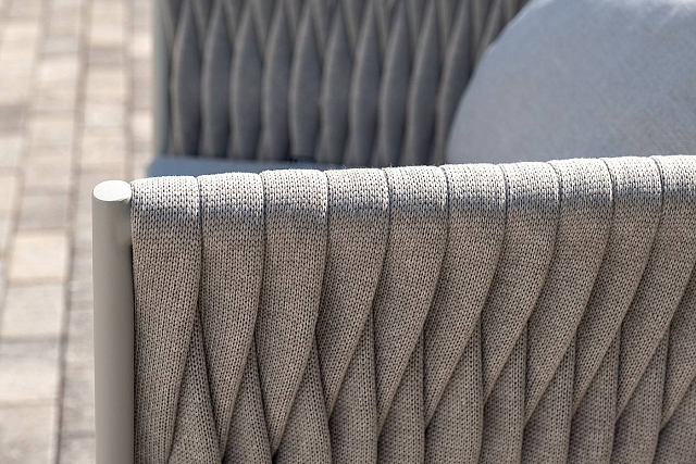 Лаунж-зона 4SIS Монако 4-местная со столом Верона (серый гранит), каркас светло-серый, роуп светло-серый 