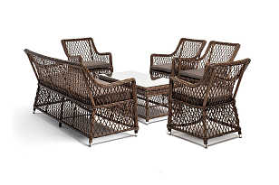 Лаунж-зона 4SIS Асти на 6 персон, цвет коричневый, садовая мебель