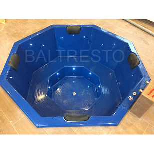 Купель с печкой террасная Baltresto Octa Terras 2 х 2 м синяя, уличное оборудование