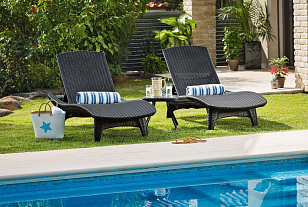 Шезлонг для дачи Keter Pacific серый, садовая мебель