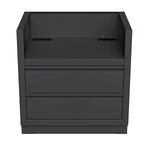 Тумба-основание гриля Bull Bison c 2-мя выдвижными ящиками Черная для сада