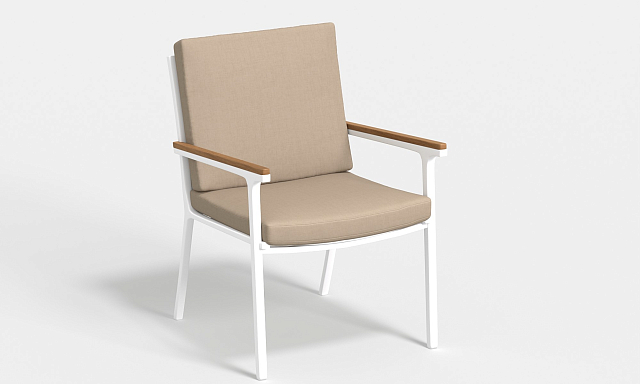 Обеденная зона Gardenini Bella 180 Белый / Бежевый со стульями Calma S 