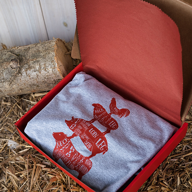 Одежда и аксессуары Футболка St.Tomato с двухсторонней печатью Butcher cuts scheme XL/XXL