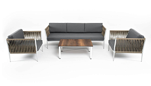 Лаунж-зона 4SIS Касабланка на 5 персон из роупа Цвет: серый, садовая мебель